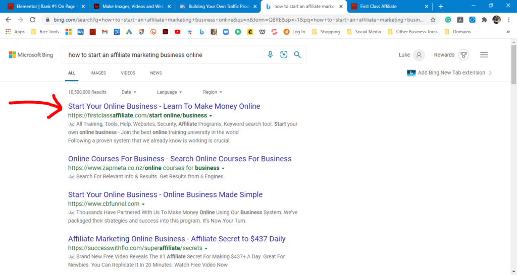 First Class Affiliate Ranking