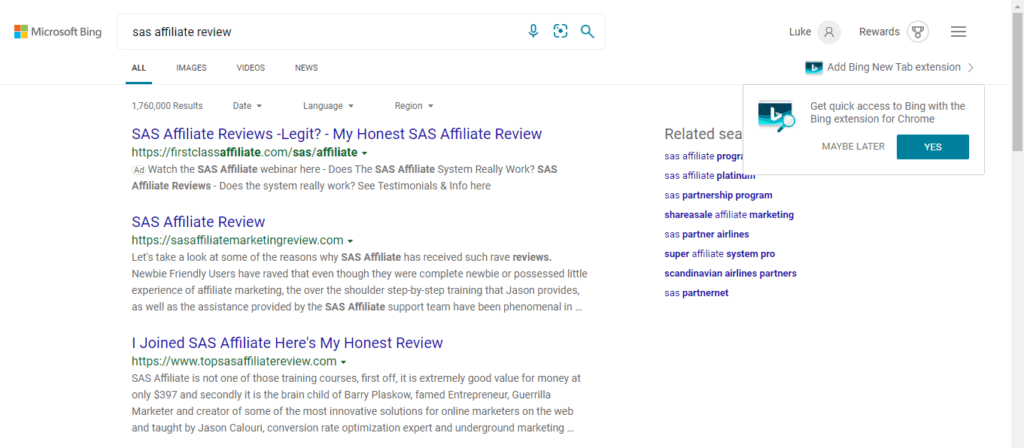 SAS Affiliate Review RANK 1
