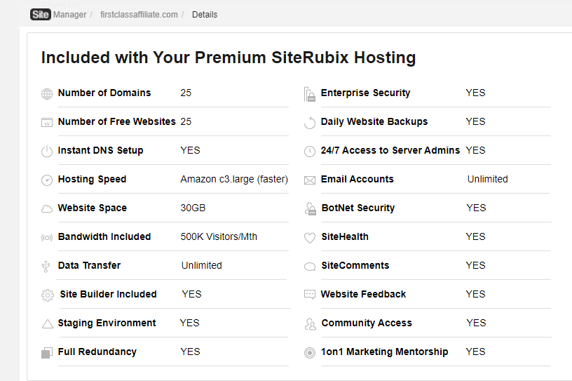 Wealthy Affiliate Premium Membership Hosting