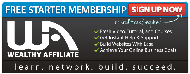 Wealthy Affiliate starter membership banner